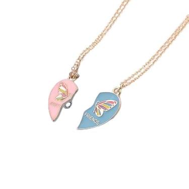 Imagem de Colar de Melhor Amigo para 2 Presentes de Amizade Combinando para Mulheres, Presentes de Aniversário e Natal para Alma, Irmã, Amigas, Borboleta, Coração e Pingente para 2 Melhores Amigos, Presente de