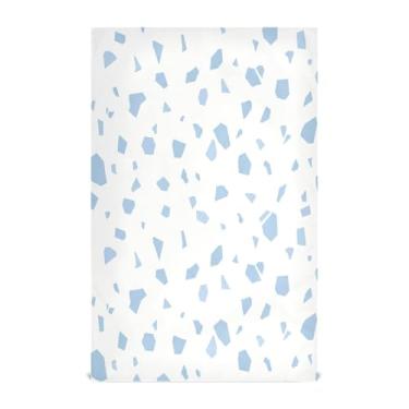 Imagem de Wassud Toalhas de prato de cozinha padrão Blue Terrazzo 1 pacote de panos de prato macios com laço para pendurar toalha de mão de secagem rápida super absorvente toalhas de chá de mesa decorativas 71