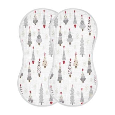 Imagem de STAYTOP 2 peças de panos de arroto de árvore de Natal para bebês - panos para arrotar para bebês meninos meninas e toalha de recém-nascido, panos grandes absorventes para arrotar