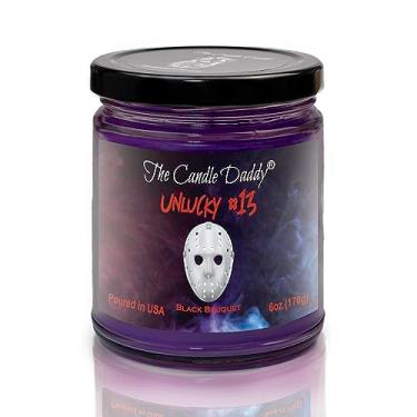 Imagem de Unlucky #13 - Vela perfumada de filme de terror com buquê preto - Vela em frasco de Halloween de 170 g - Tempo de queima de 40 horas