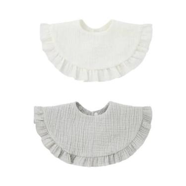 Imagem de Paninhos De Algodão Macio Ajustáveis Para Bebês, Babadores De Renda (2