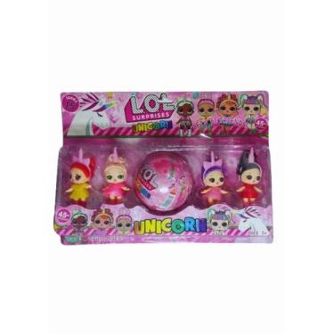 Imagem de Cartela Kit 4 Boneca Unicórnio Brinquedo Lol Bola Surpresa, Unicornio