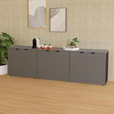 Imagem de Armário Baixo Escritório 6 Portas c/ Chave 240 cm F5 Office - F5 Offic