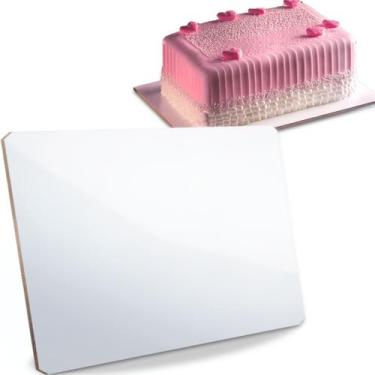 Imagem de Cake Board Mdf Retangular 30x40cm Branco Para Confeitaria Com 10 - Tab