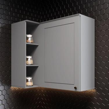 Imagem de Armário Aéreo Canto Reto 1 Porta Americana Henn Cinza