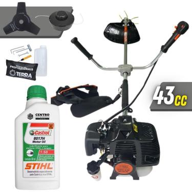 Imagem de Roçadeira Terra Grh430 Faca 3 Pontas E Carretel + óleo Stihl