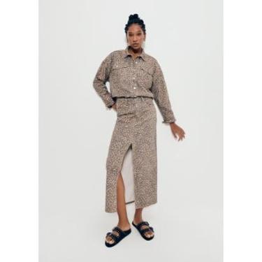 Imagem de Saia Longa De Sarja Animal Print Hering + Livia-Feminino