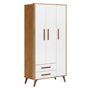 Imagem de Guarda Roupa Infantil Q Encanto Retrô 3830 Freijó Toq Branco Acetinado – Qmovi