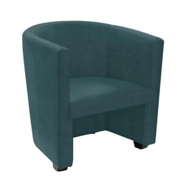 Imagem de Poltrona Malta Recepção Tecido Suede - Azul Turquesa - Cor: Azul