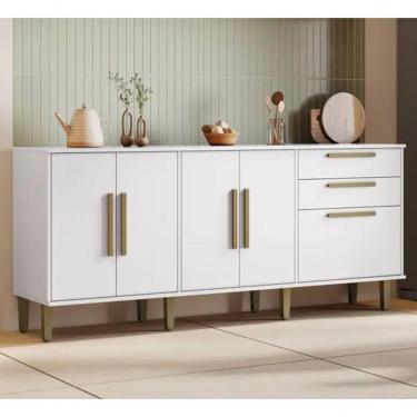Imagem de Balcão 5 Portas 2 Gavetas Lorena Kaiki Móveis -branco