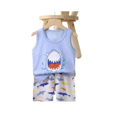 Imagem de Pijama Infantil De Algodão Com Desenho De Dinossauro, Conjunto De 2 Pe