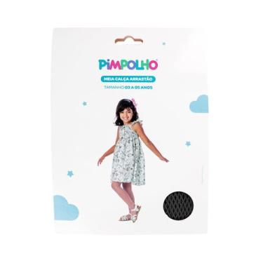 Imagem de Meia Calça Arrastão Infantil Bebe Renda Festa Textura Pimpolho Cor:Ros