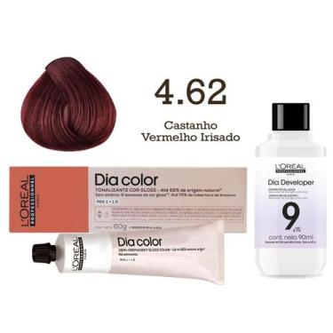 Imagem de Tonalizante Dia Color 4.62 Castanho Vermelho Irisado + Emulsão Revelad
