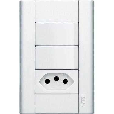 Imagem de Conjunto 2 Interruptores Simples + Tomada 2p+t 10a 250 Volts Modulare 1441 Fame Conj.2simples+to