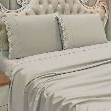 Imagem de Jogo De Cama Queen Kayla 300 Fios Bordado Fino Super Macio - De Luca E