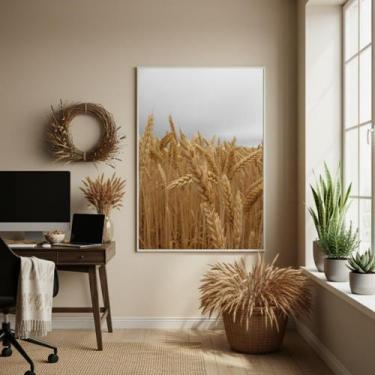 Imagem de Quadro Decorativo Trigo Que Dança - 70X50Cm Mold Branca - Quadros On-L