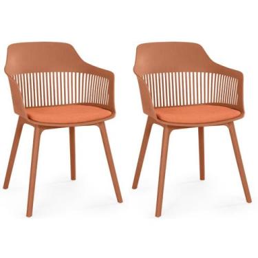 Imagem de Kit 2 Cadeiras de Jantar Estofada Marcela - Marrom - Magazine Decor