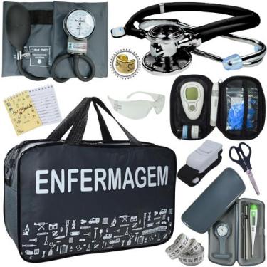 Imagem de Kit Enfermagem Cores Bolsa Top Premium + Medidor Glicose - Love Saude,
