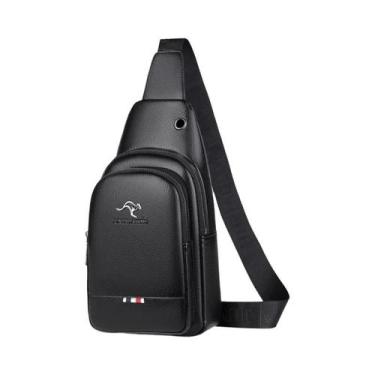 Imagem de Bolsa De Peito Masculina De Luxo Em Couro PU, Bolsa Transversal Duráve