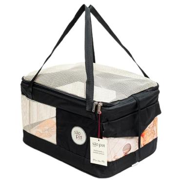 Imagem de São Pet Bolsa Aerial Para Transporte De Cães E Gatos Em Avião (36X33X23 Cm) Preta