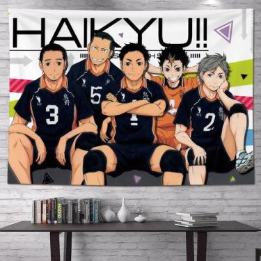 Imagem de Tapeçaria para pendurar na parede Haikyuu Karasuno Team Anime 100x150c