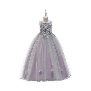 Imagem de Vestido De Festa Longo Para Meninas, Com Renda E Tule, Para Dama De Ho