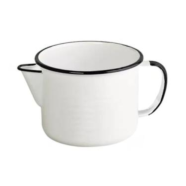 Imagem de Caneca Esmaltada 1L com Bico Aço Premium Ewel Branco