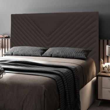 Imagem de Cabeceira Cama Box Casal King Size Viena 195cm Corano Marrom - Abmaza