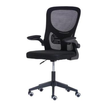 Imagem de Cadeira Escritório Basic Diretor Tela Mesh Preta Giratória Altura Ajus