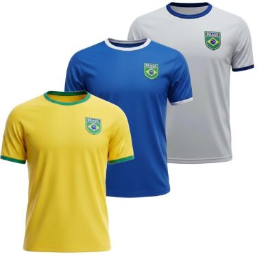 Imagem de Kit 3 Camisas Brasil Torcedor Símbolo - Masculino-Masculino