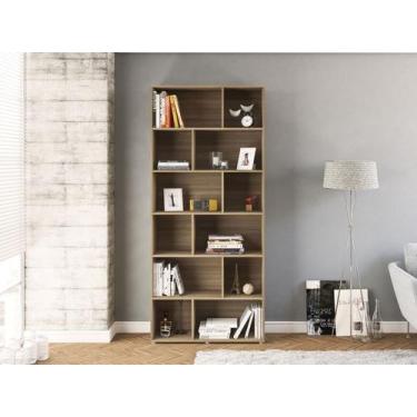 Imagem de Estante Livreiro Xangai com 12 Nichos-Castanho - Espresso Móveis, Cast
