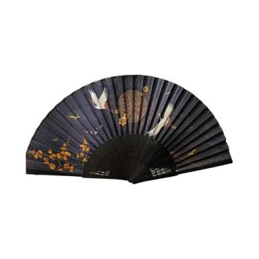 Imagem de Leque De Bambu Dobrável Pequeno Estilo Chinês Antigo, Leque Decorativo