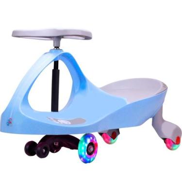 Imagem de Carrinho Rolimã Zig Zag Car Azul Cinza 360 Roda Led Castela