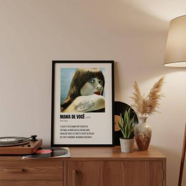 Imagem de Quadro Decorativo Música Mania de Você 33x24cm Mold Preta Vidro