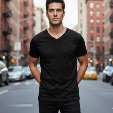 Imagem de Camiseta Masculina Gola V em Viscose Hope-Masculino