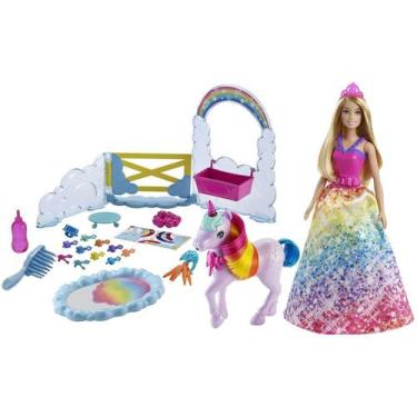 Imagem de Conjunto Barbie Dreamtopia Unicórnio Arco-Íris Mattel, Colorido