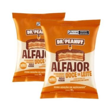 Imagem de Kit 2 Alfajor com Recheio Pasta de Amendoim Dr Peanut Whey Protein Zer