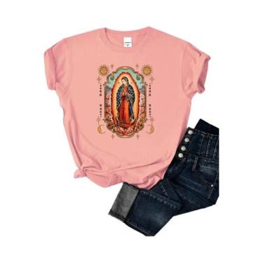 Imagem de Camiseta Feminina Casual De Verão Com Estampa De Nossa Senhora De Guad