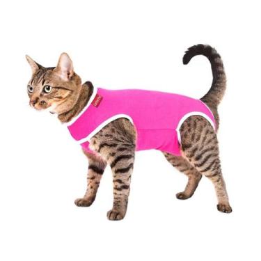 Imagem de Roupa Pós Cirúrgica Para Gatos - Confort Pet, 05 - Rosa