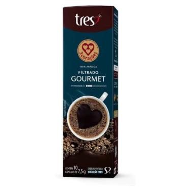 Imagem de Café em capsula 3 corações tres coado gourmet 10x7,5g