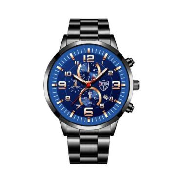 Imagem de Relógio Masculino De Luxo Em Aço Inoxidável, Relógio De Quartzo Com Ca