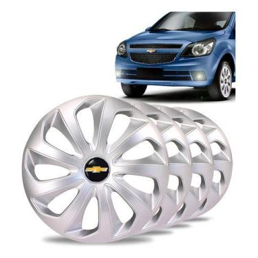 Imagem de Jogo 4 Calota Velox Aro 14 Prata Gm Agile Celta Corsa Prisma Prateado 