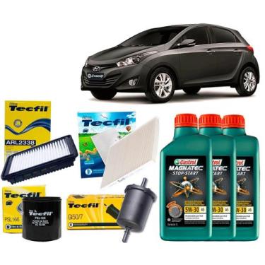 Imagem de Kit Troca De Óleo 5w30 e Filtros Hyundai Hb20 e Hb20s 1.0 12v 2013 201