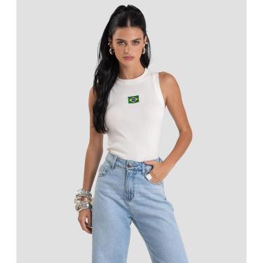 Imagem de Regata Feminina em Ribana Canelada Brasil Dianna-Feminino