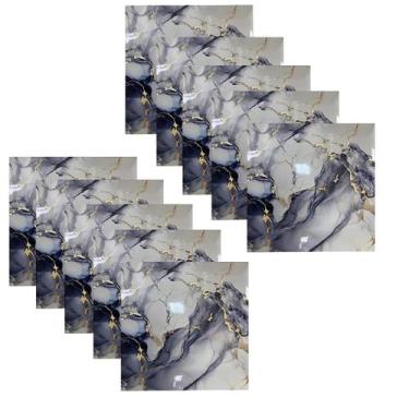 Imagem de Placa Adesiva Marmore 3D Kit 10 uni Papel de Parede Autocolante Obra R