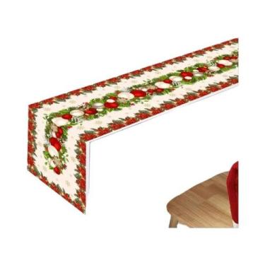 Imagem de Caminho De Mesa Vintage Com Flores Vermelhas Para O Natal 2025, Toalha