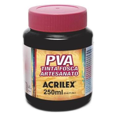 Imagem de Tinta Pva Acrilex 250ml Preto - 520 Artesanato Mdf Gesso