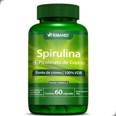 Imagem de Spirulina e Picolinato de Cromo 60 Capsulas Herbamed, Natural