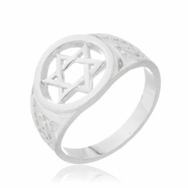 Imagem de Anel Estrela De Davi Prata 925 Kl Mod 03, 21