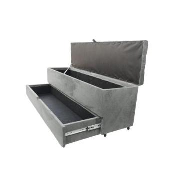 Imagem de Recamier puff baú sapateira e gaveta 1,58 cm para cama queen size - ci